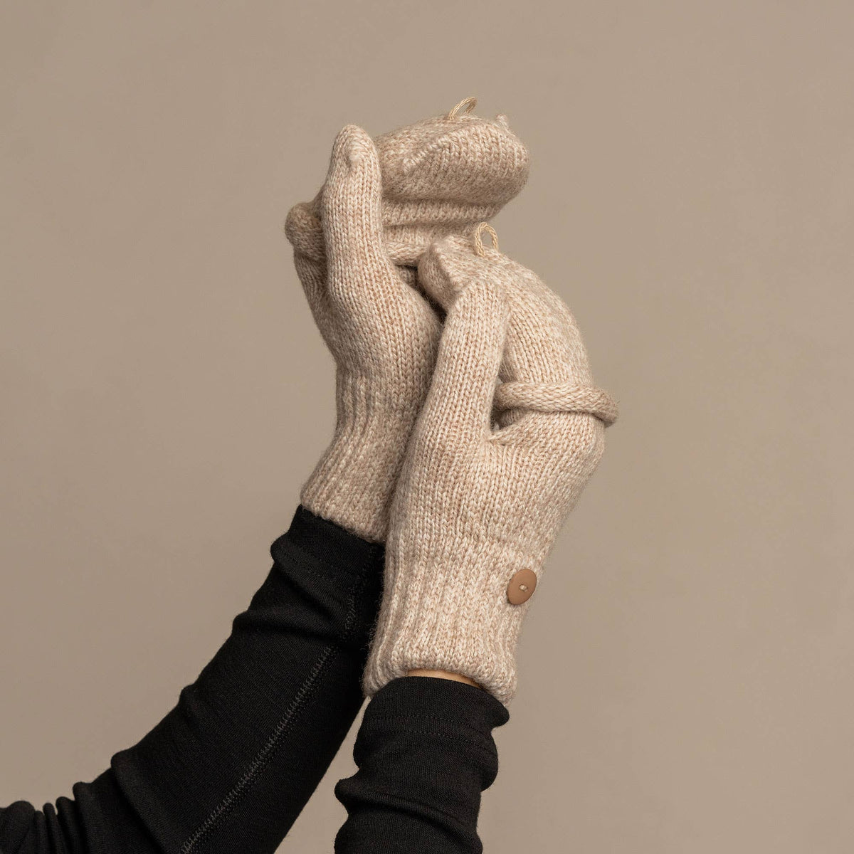Women's Convertible Gloves Knitted Merino: Dark gray / One Size