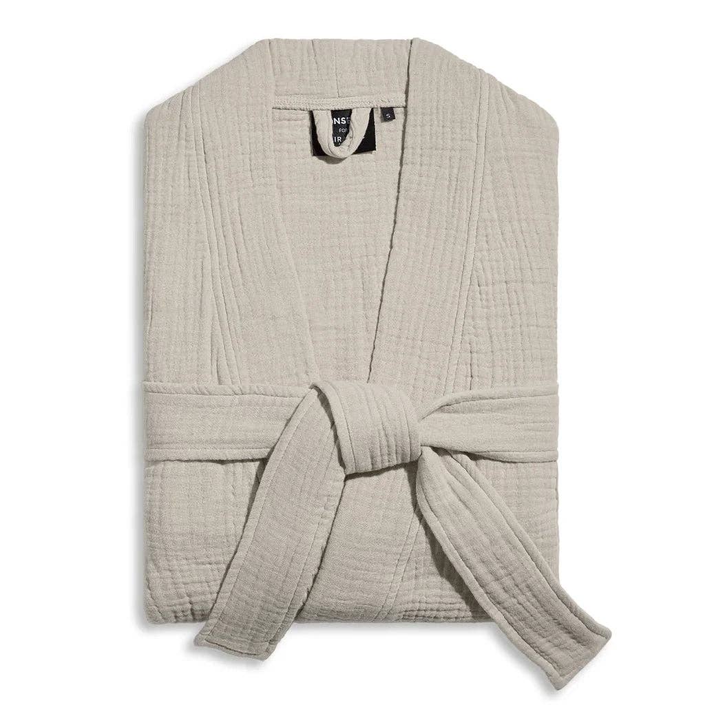Antimicrobial Gauze Robe: Oatmeal / Medium