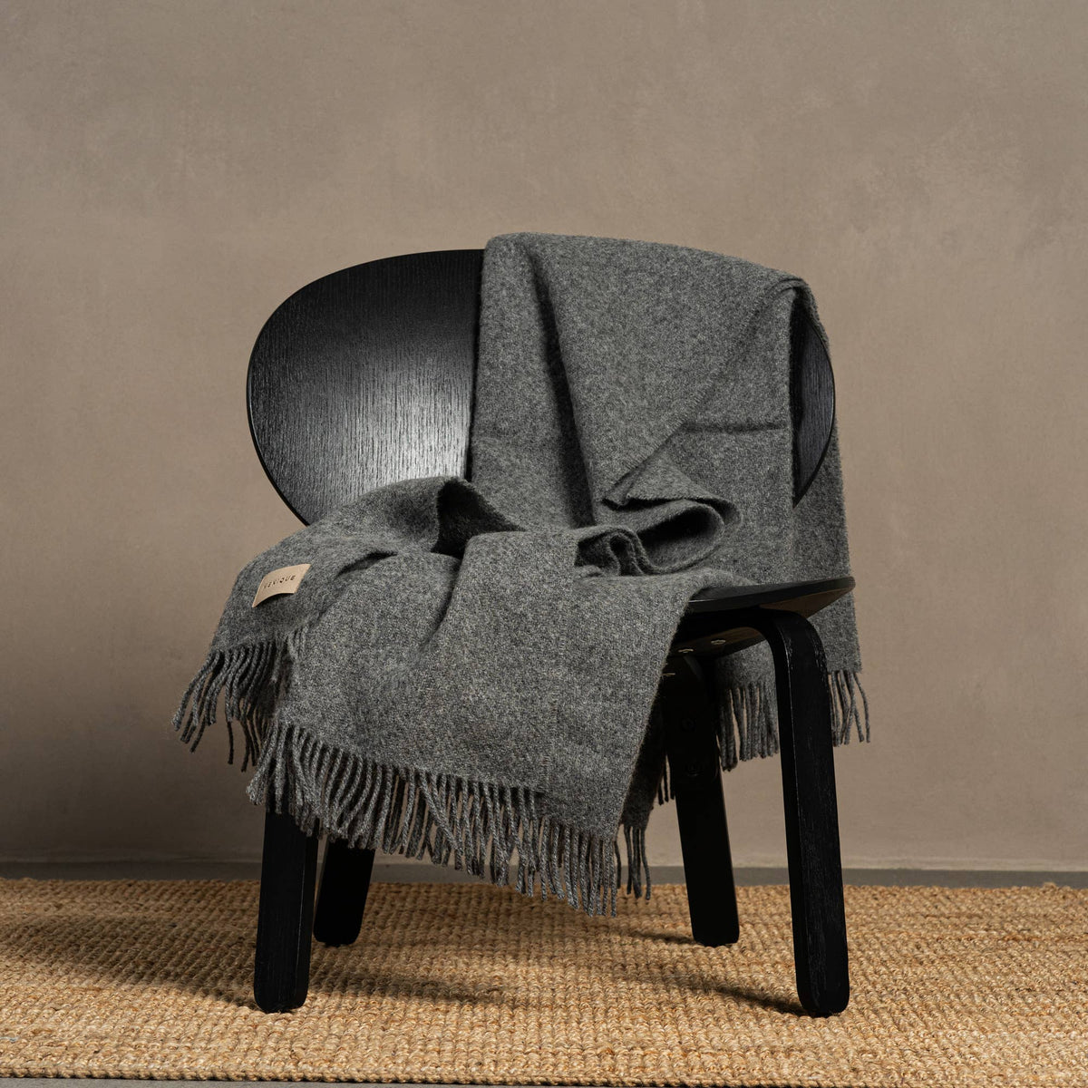 Pure Wool Blanket Milan: Dark gray / 125x180