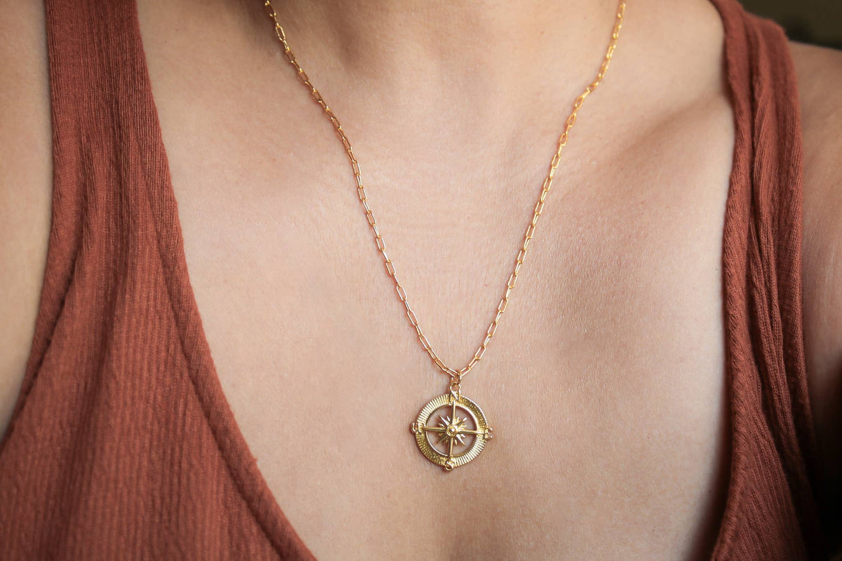Compass Necklace: 20 inches