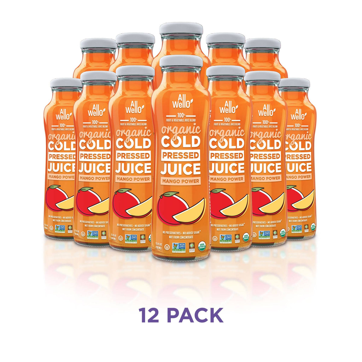Refreshing Organic Mango Power Cold-Pressed Juice