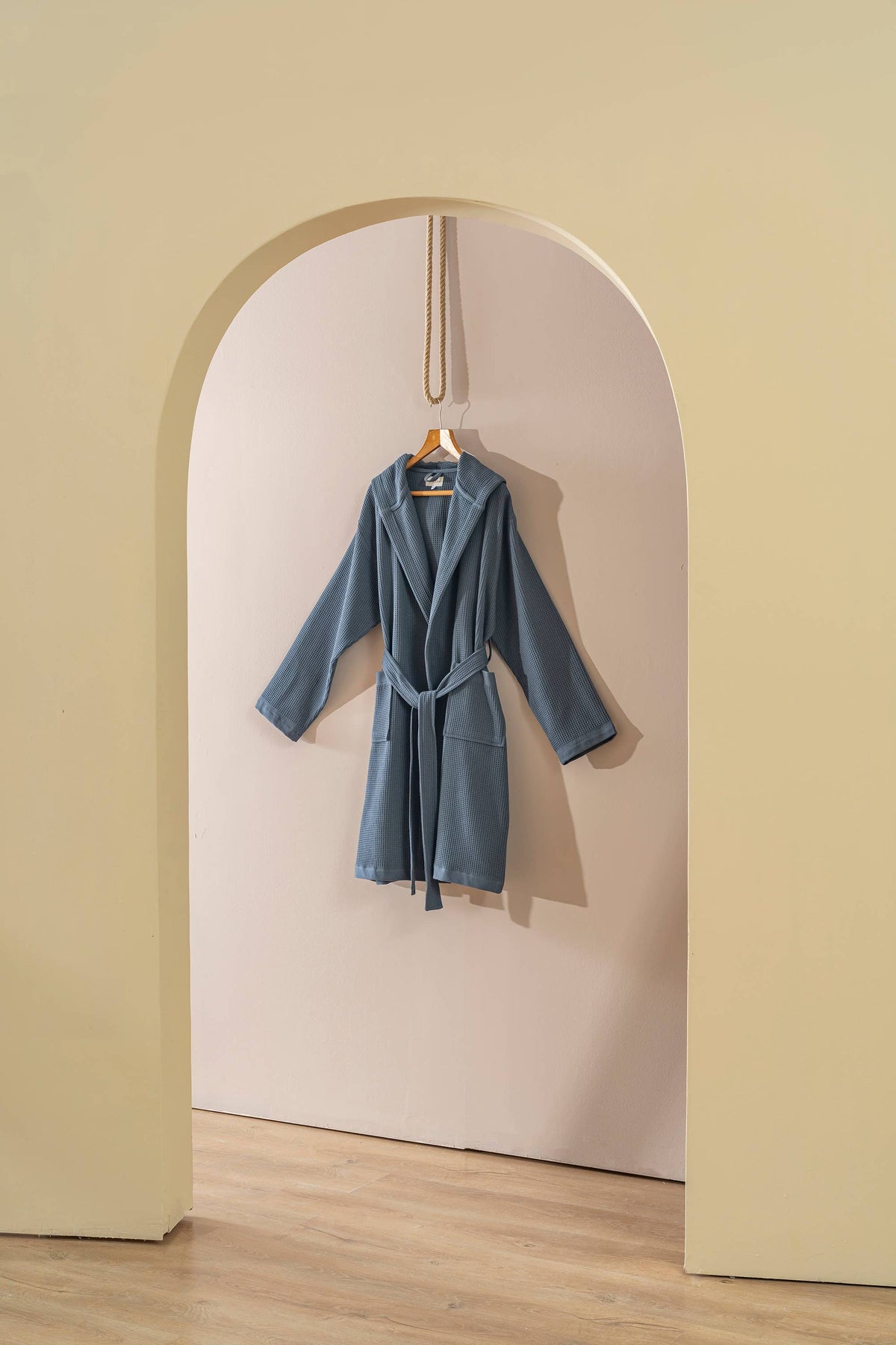 Stonewash Turkish Cotton Lightweight Bathrobe with Hood