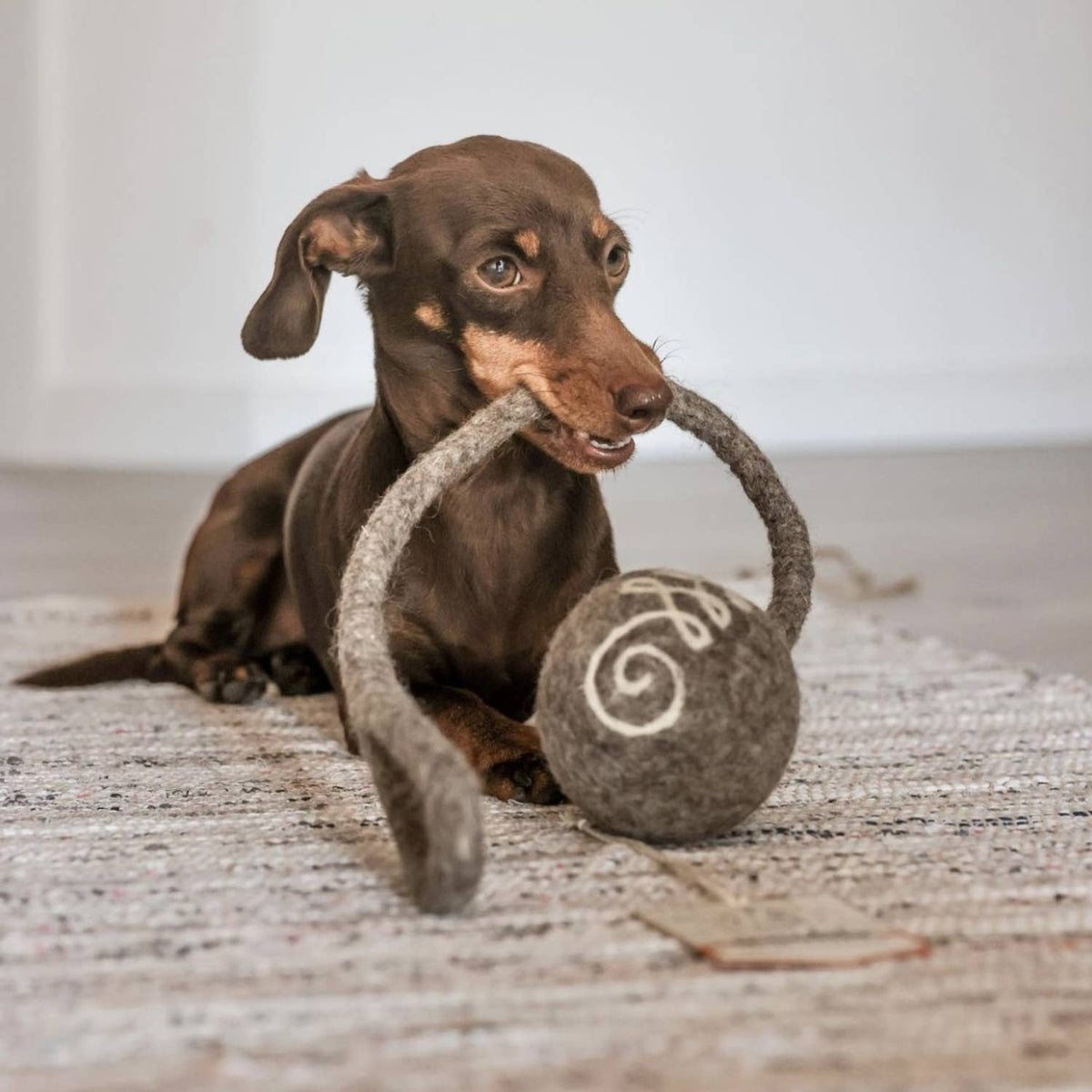 Unalome Rope Ball - Handmade All-Natural Wool Dog Toy