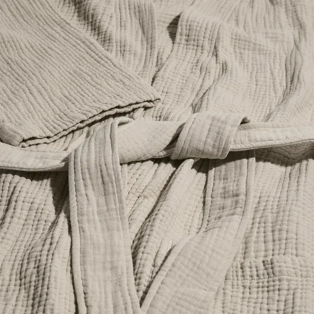 Antimicrobial Gauze Robe: Oatmeal / Medium