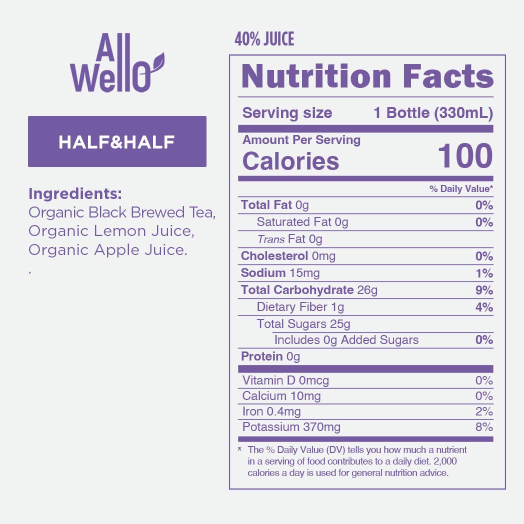 Organic Cold-Pressed Half Iced Tea & Half Lemonade