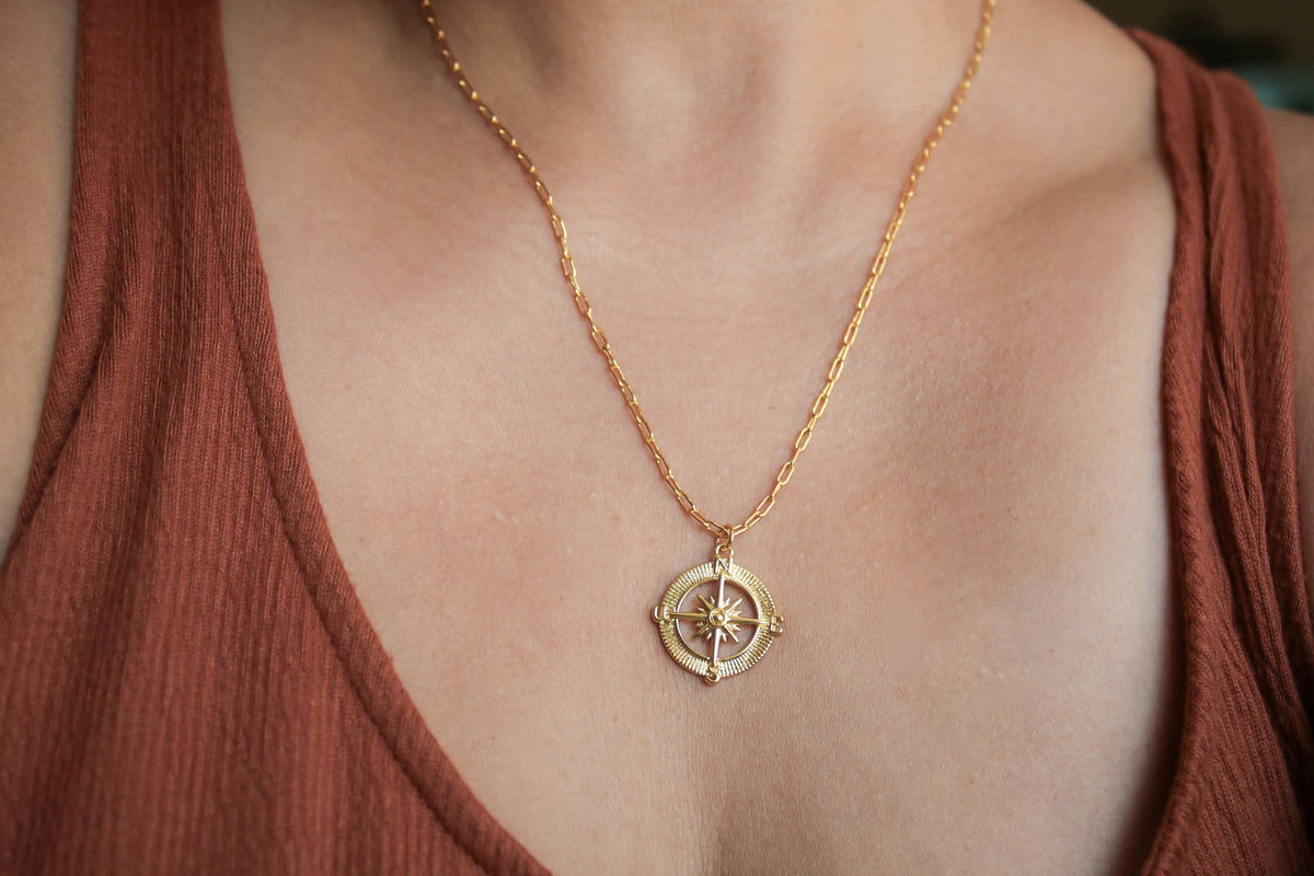 Compass Necklace: 20 inches