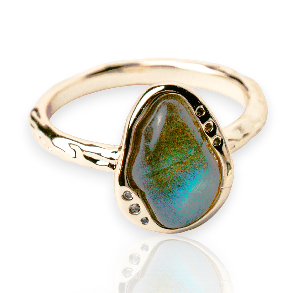 Labradorite Edge Ring: Size 6