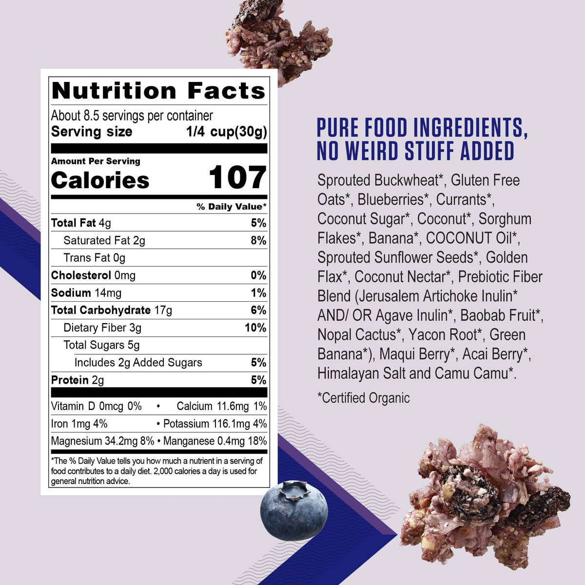 9oz Superfood Cereal - Blueberry Blast