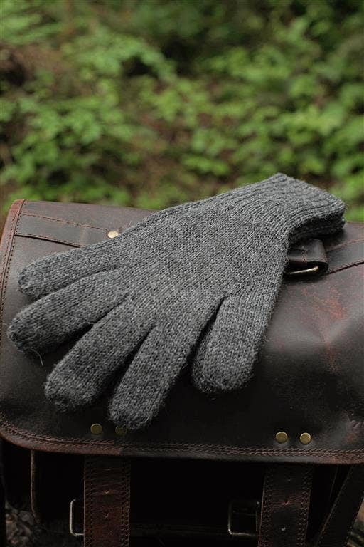 Alpaca Double Thick Reversible Gloves: Brown/Beige