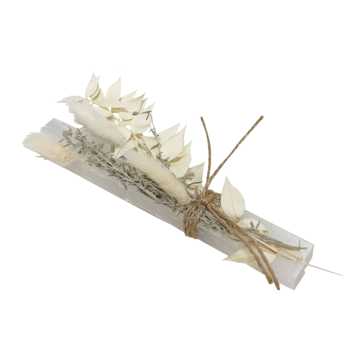 Selenite and Bunny Tail Wand
