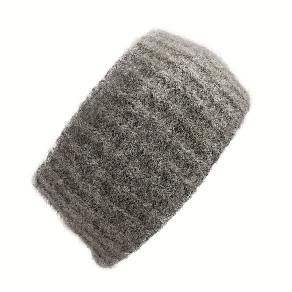 Autumn Brown Ribbed Alpaca Ear Warmer