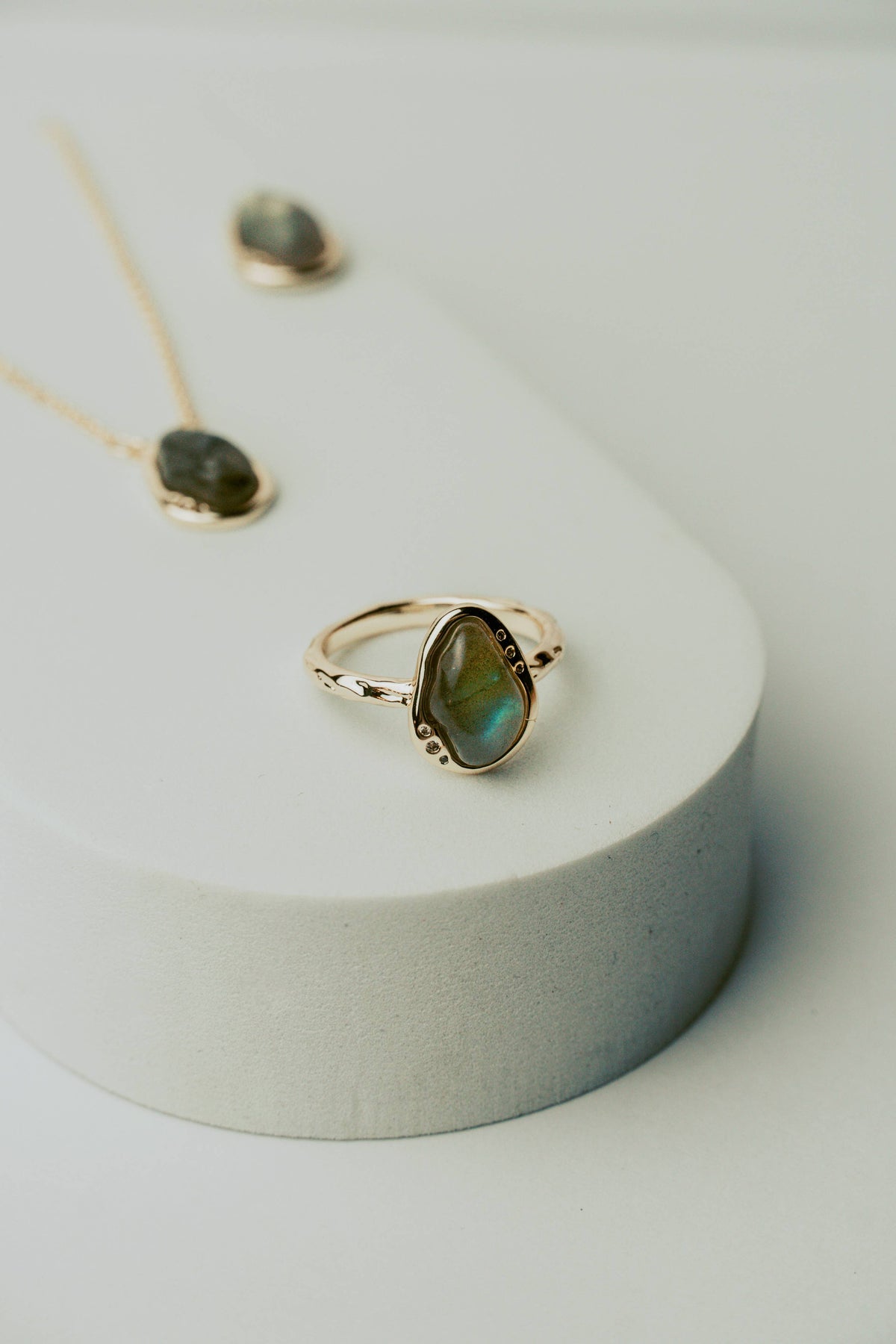 Labradorite Edge Ring: Size 6