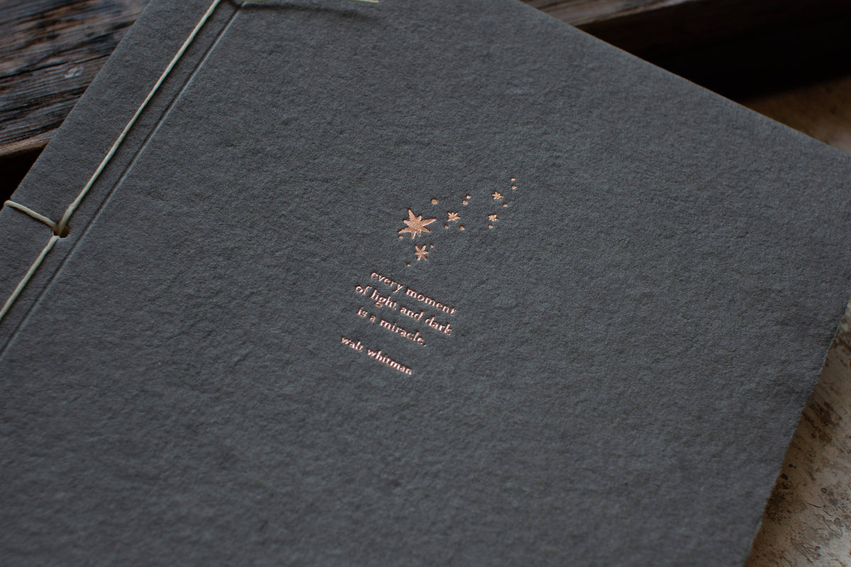 "Every Moment of Light and Dark is a Miracle" Handmade Paper Inspirational Journal