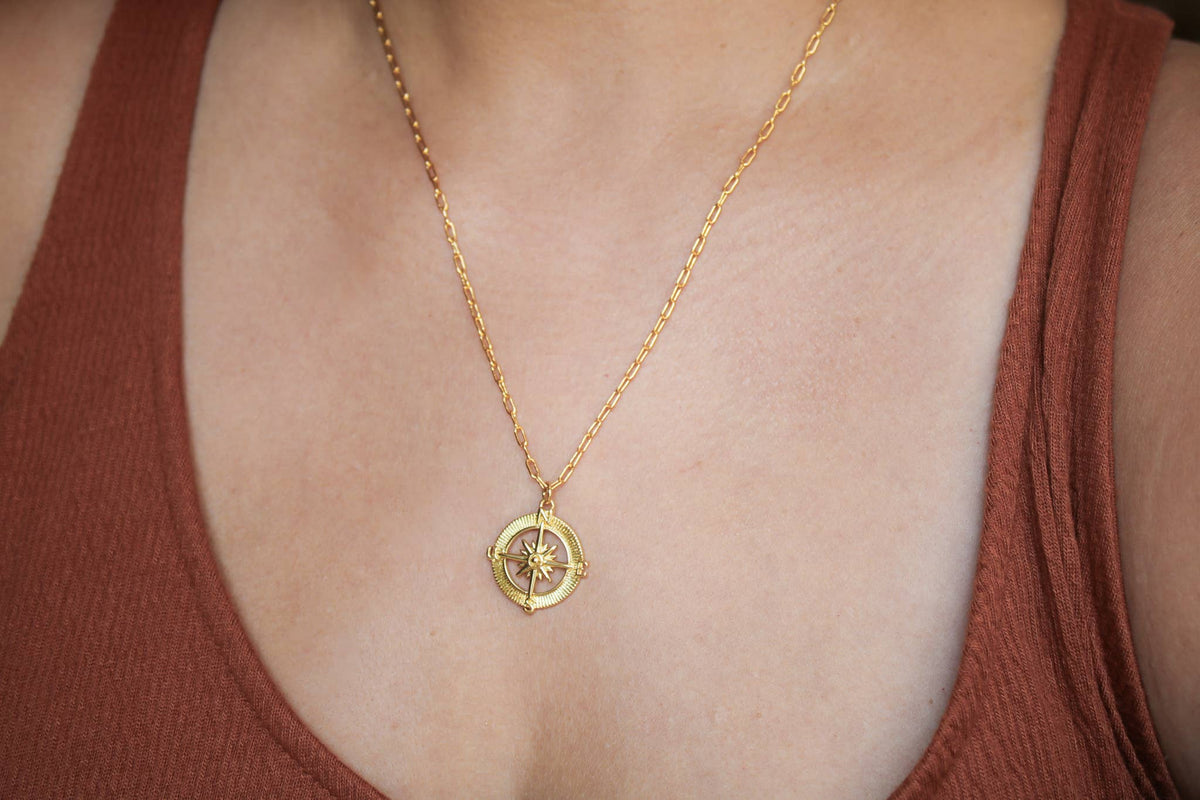 Compass Necklace: 20 inches