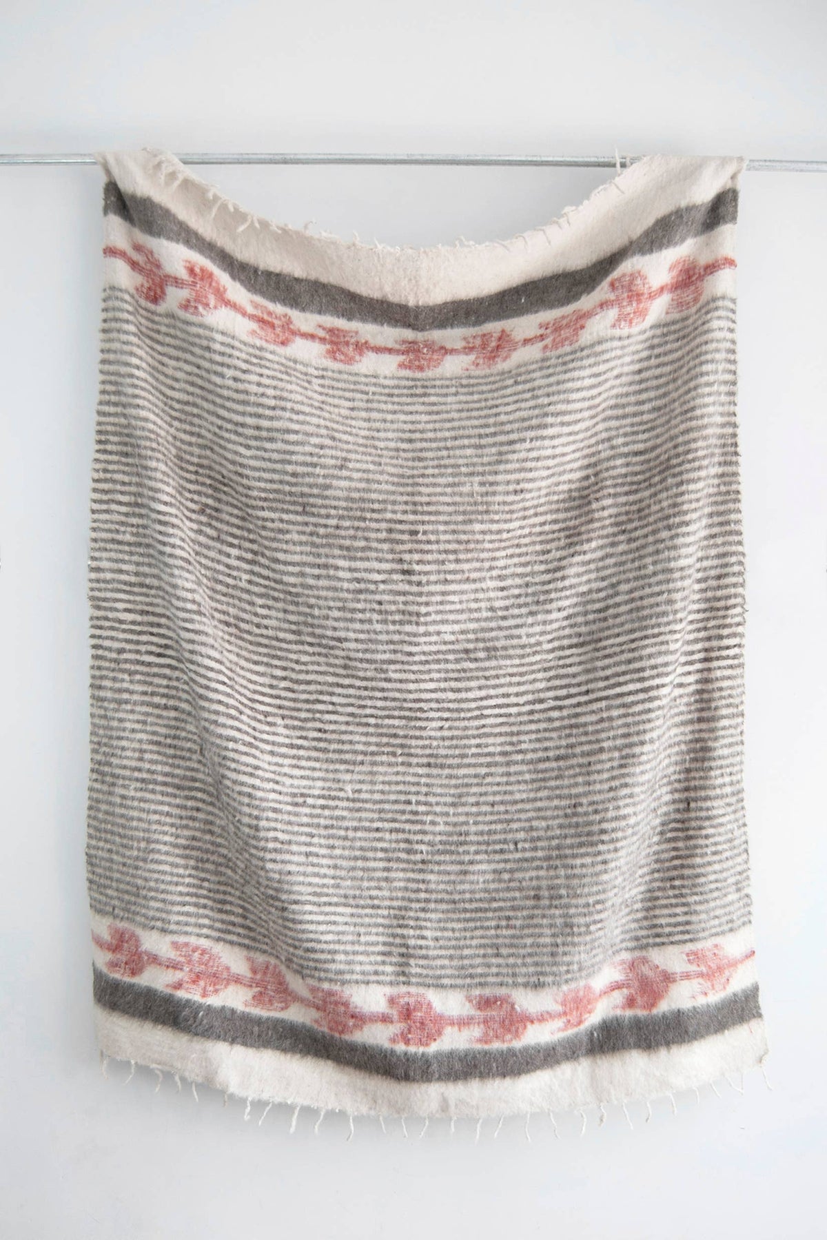 Artisan Guatemalan Throws-Grey/Cayenne