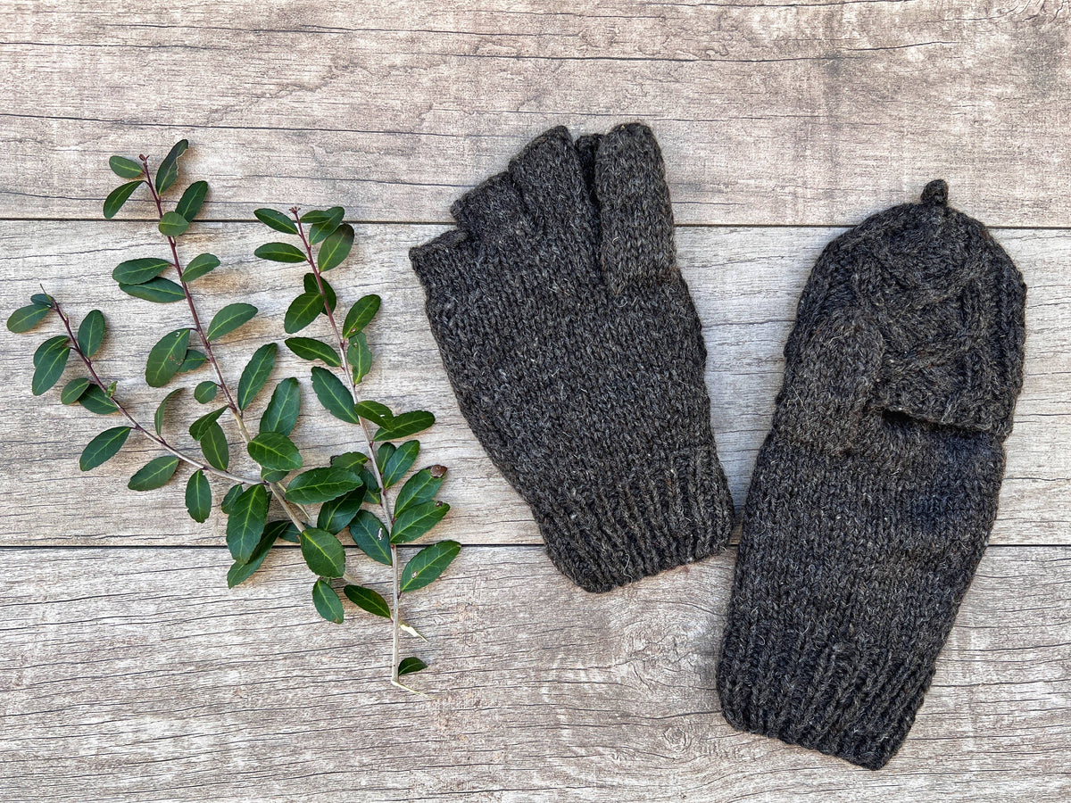 Hand Crocheted Cable Knit Mittens