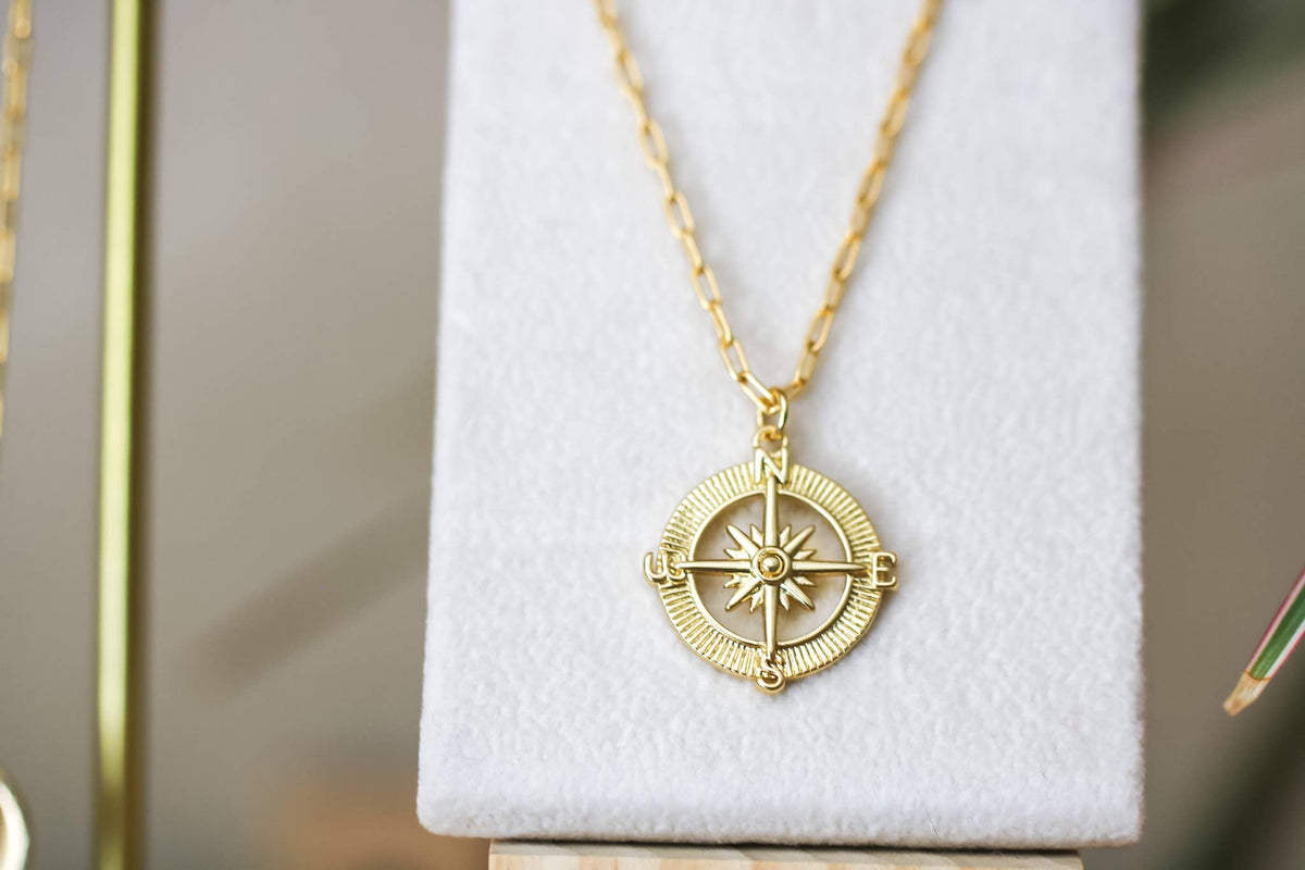 Compass Necklace: 20 inches
