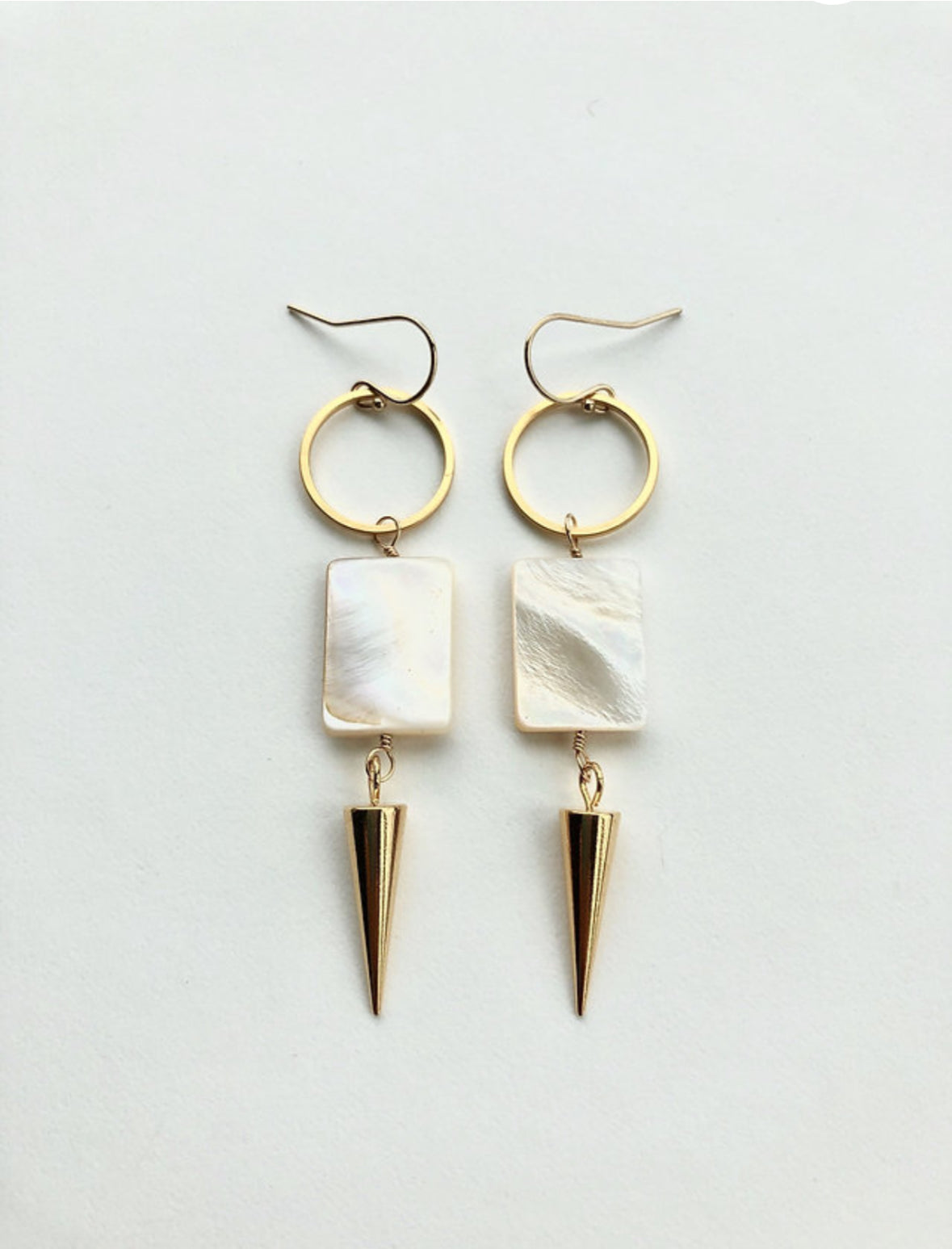 Mother of Pearl Spike Earrings