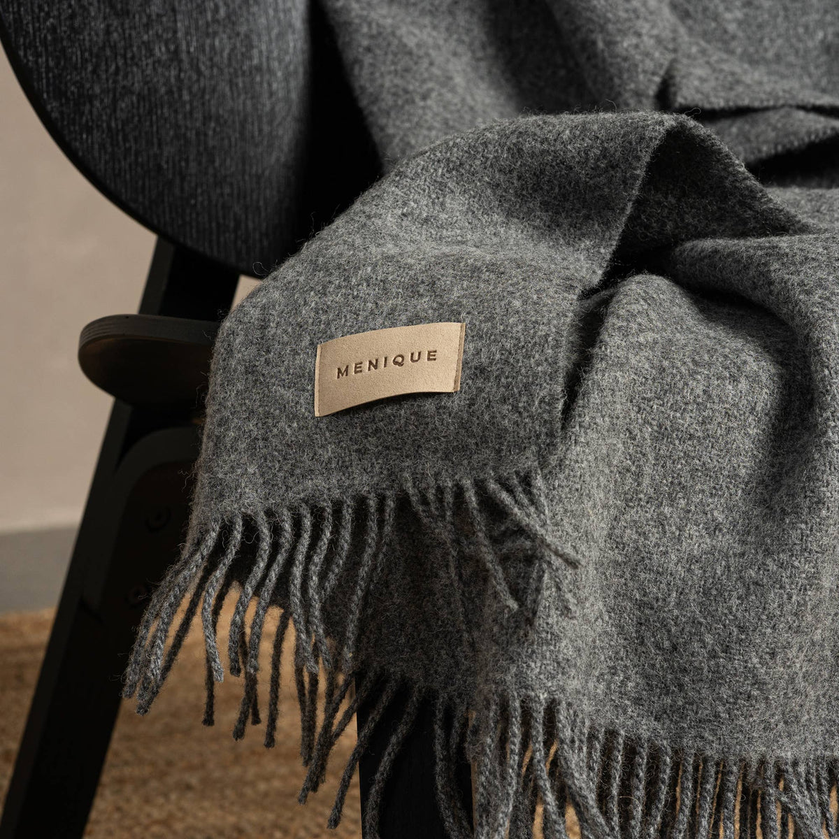 Pure Wool Blanket Milan: Dark gray / 125x180