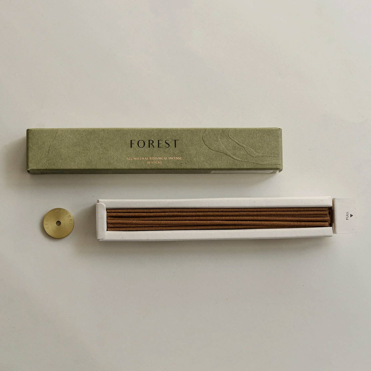White Sage Japanese Incense Stick Set w Brass Holder