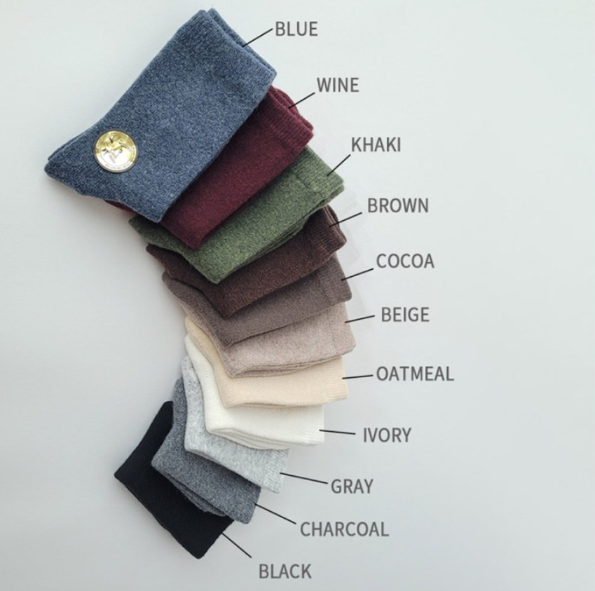 Cashmere Wool Blend Socks: Cocoa Brown