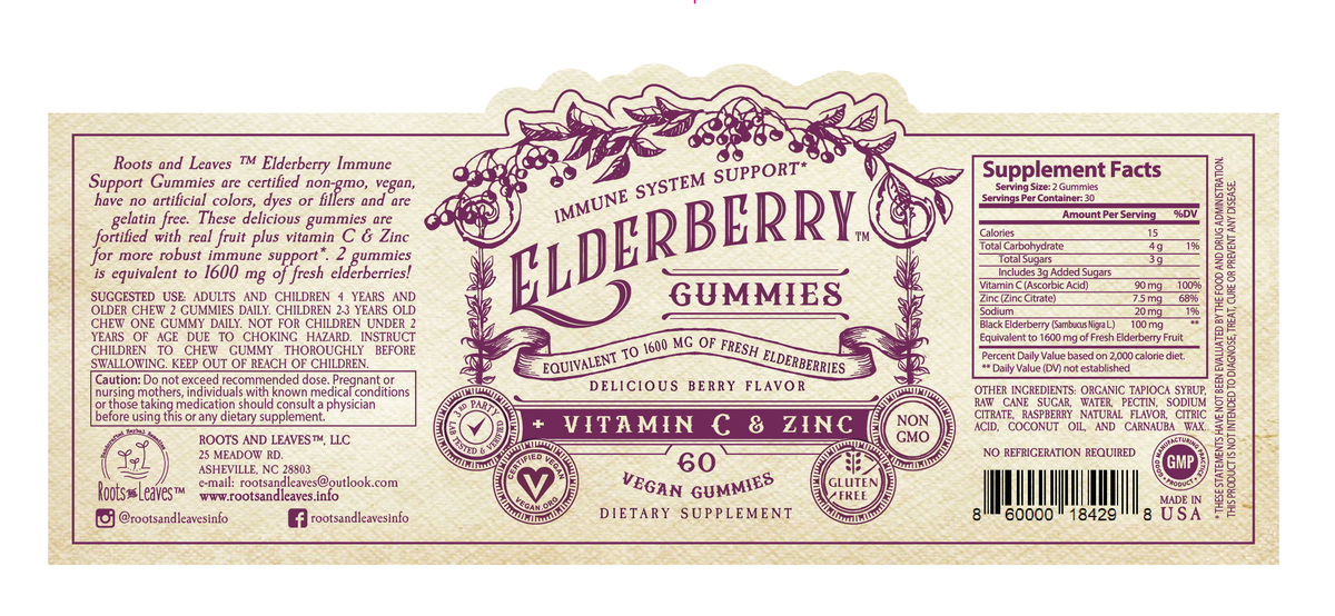Elderberry Gummies w/ Vitamin C & Zinc