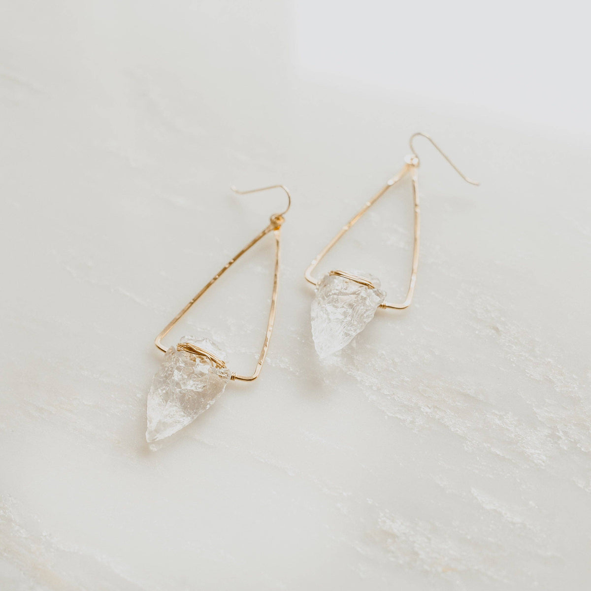 Nala Quartz Crystal Arrowhead Earrings