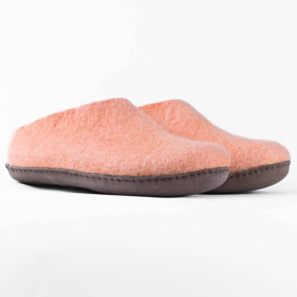 Wool Felt Slipper Clog in Blush