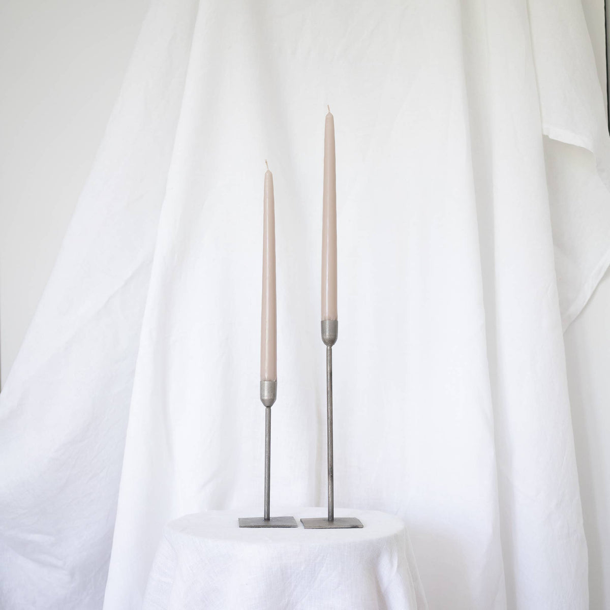 SOCCO Designs Pair of Taper Candles - Oatmeal
