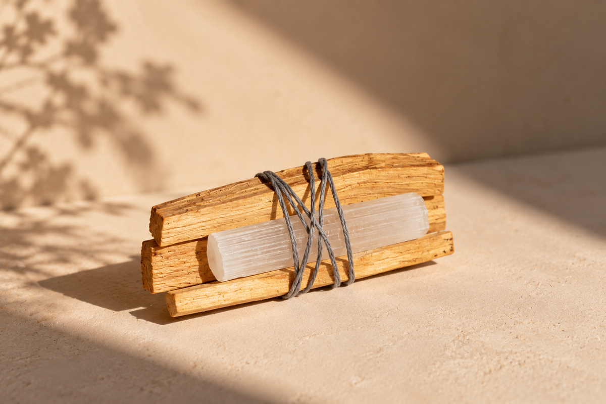 New Moon Charged Selenite Palo Santo Bundle