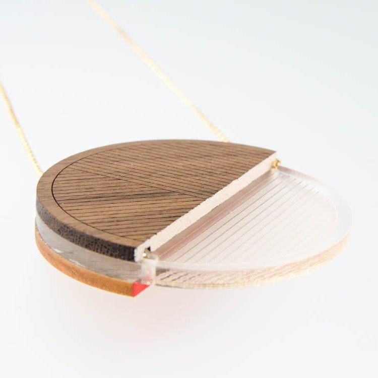 Osa Necklace · Minimalist Long Necklace, Geometric Circle