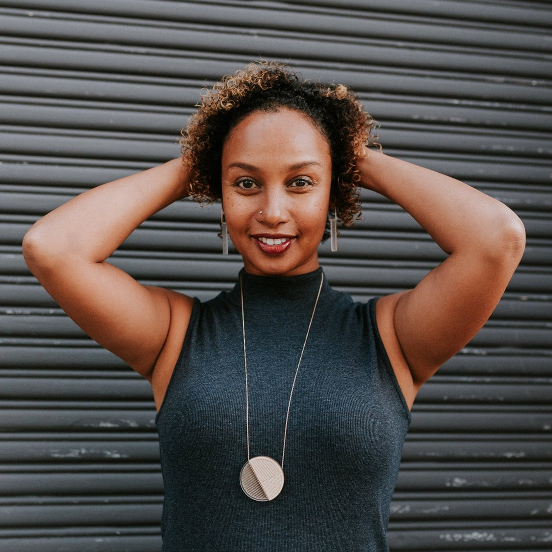 Osa Necklace · Minimalist Long Necklace, Geometric Circle