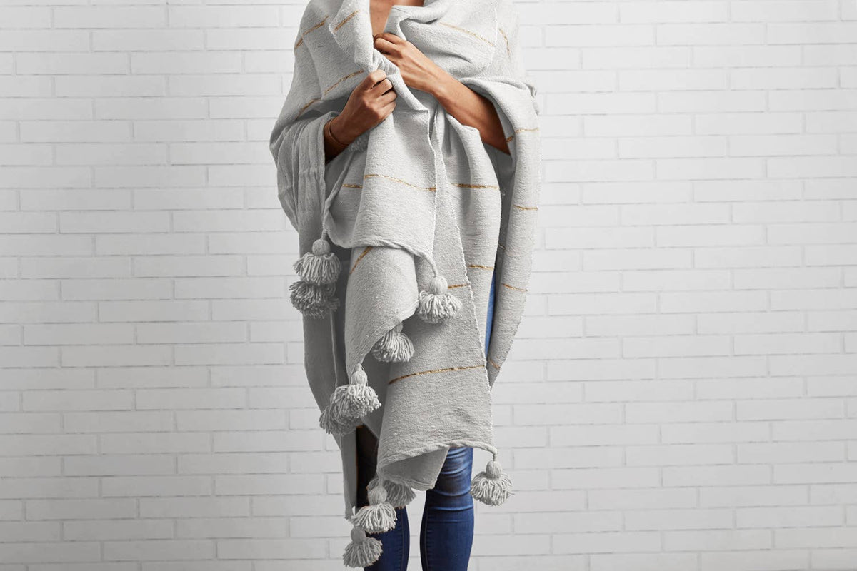 Moroccan Blankets: Off-White