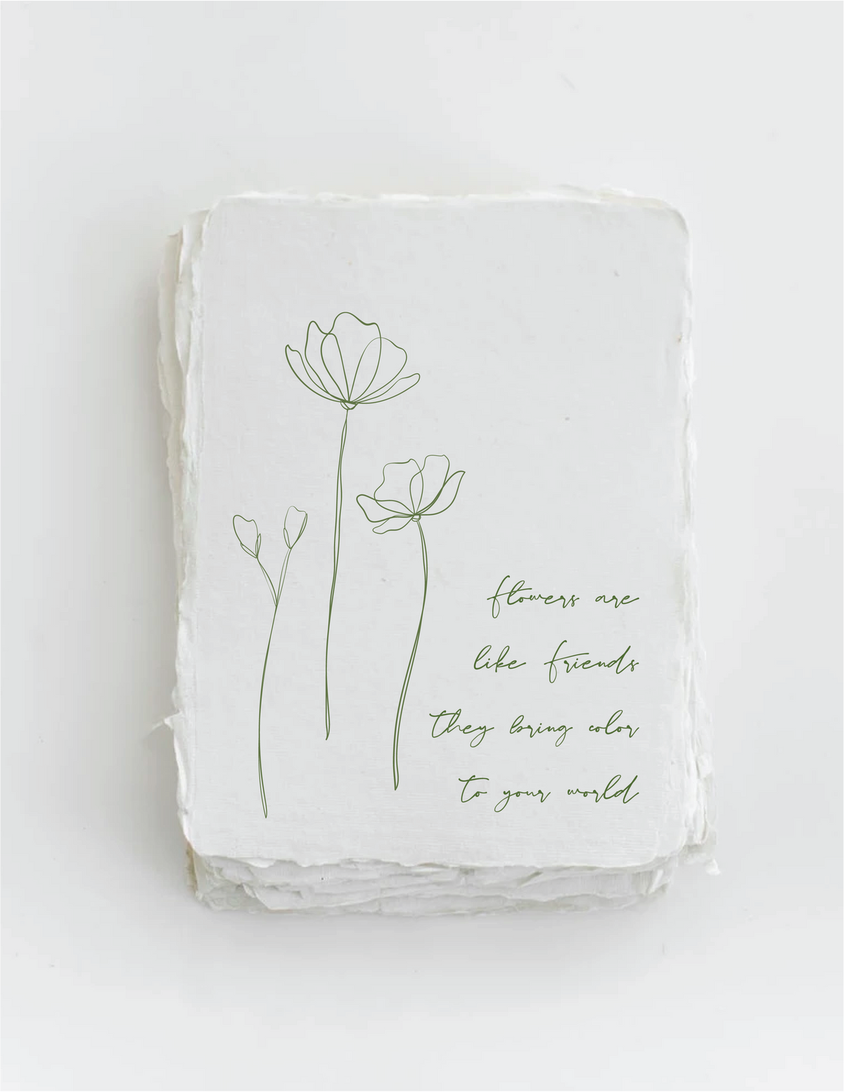 "Flowers are like Friends" Plant Floral Greeting Card
