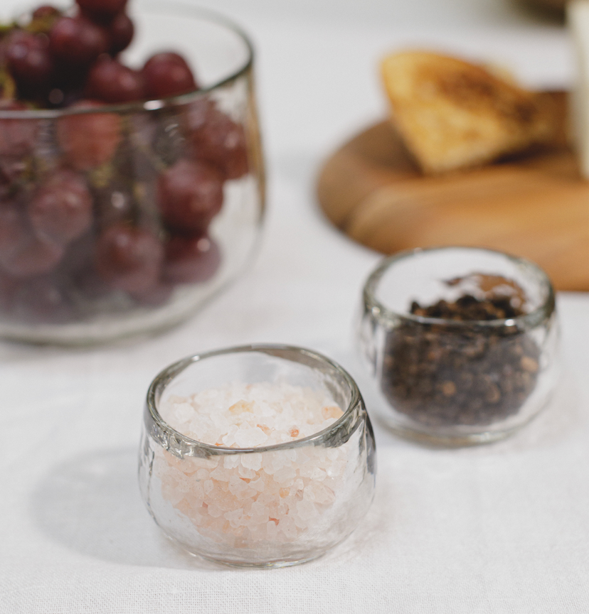 Pebbled Glass Versatile Mini Bowls w Handcrafted Tealight