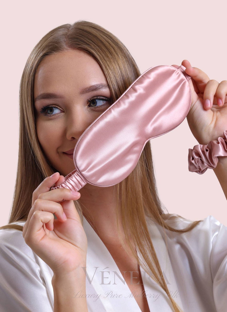 100% Pure Silk 3D Contour Sleep Mask - Rose Gold