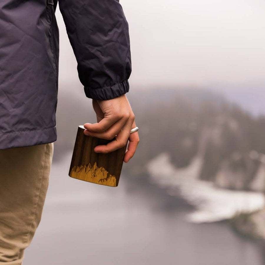 Wooden Holiday Flask : Sawtooth Mountains