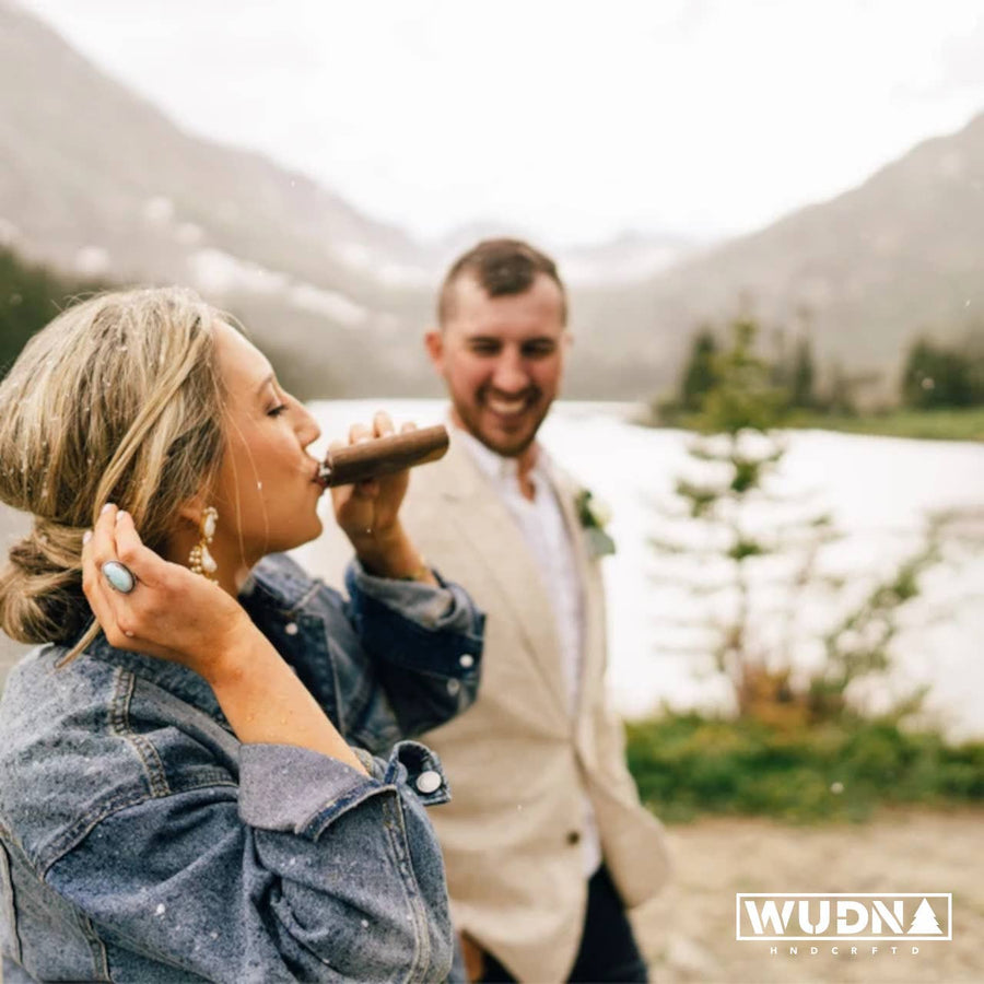 Wooden Holiday Flask : Sawtooth Mountains