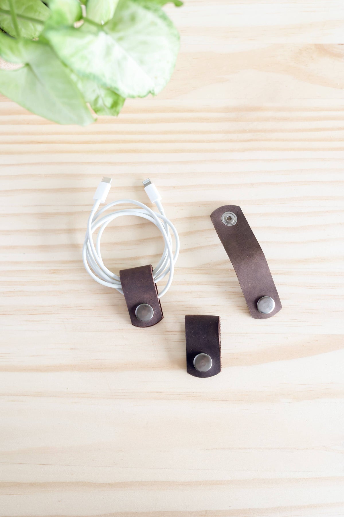 Leather Cord Keepers: Espresso