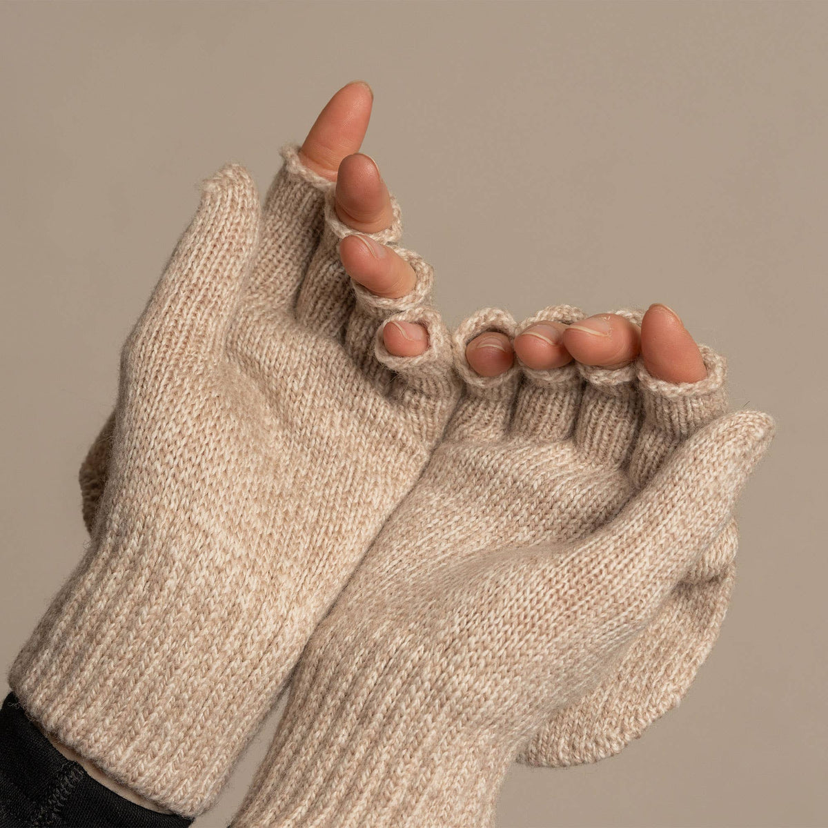 Women's Convertible Gloves Knitted Merino: Dark gray / One Size