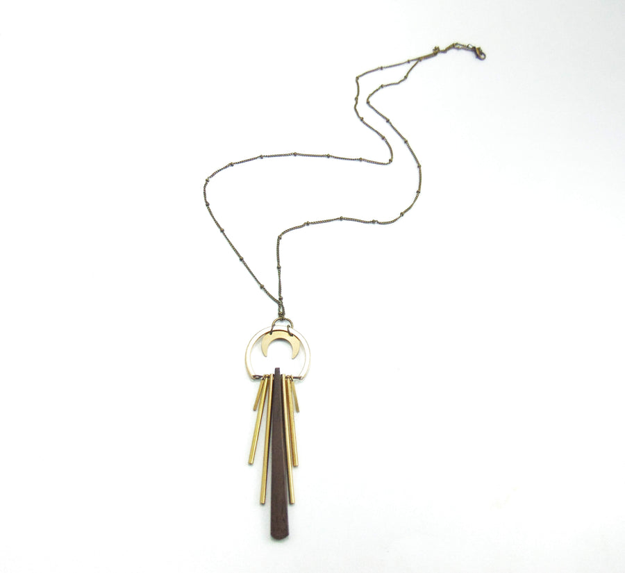 Boho Wood Geometric Necklace
