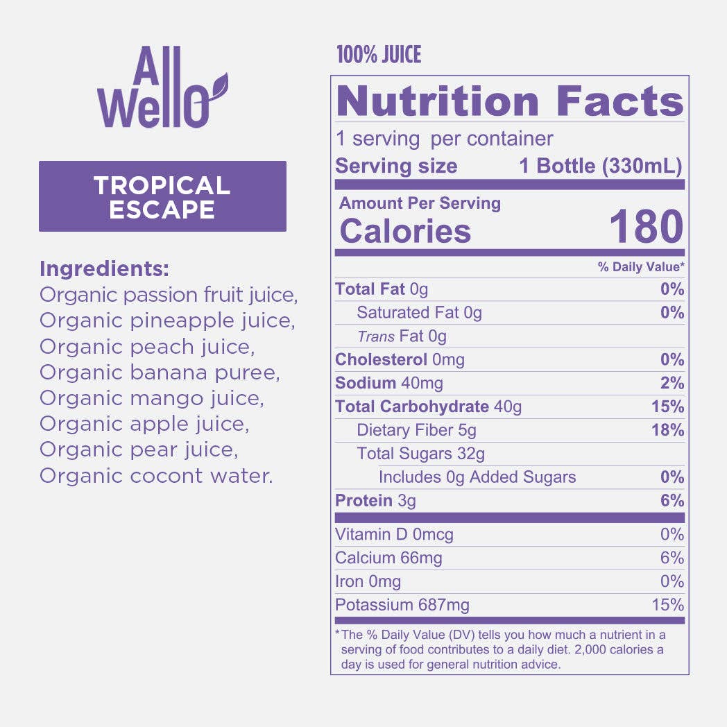 Organic Cold-Pressed Tropical Escape Juice