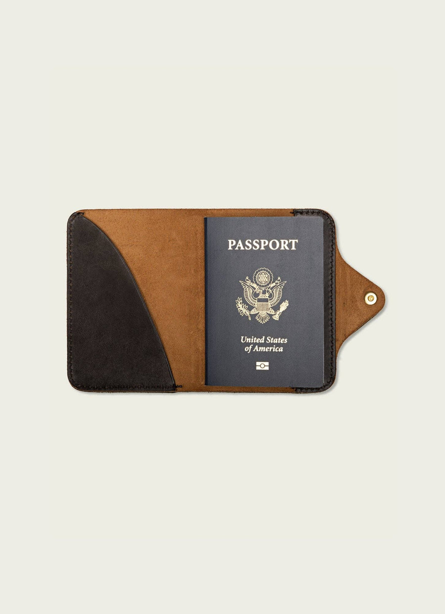 Handcrafted Leather Passport Wallet: Tan