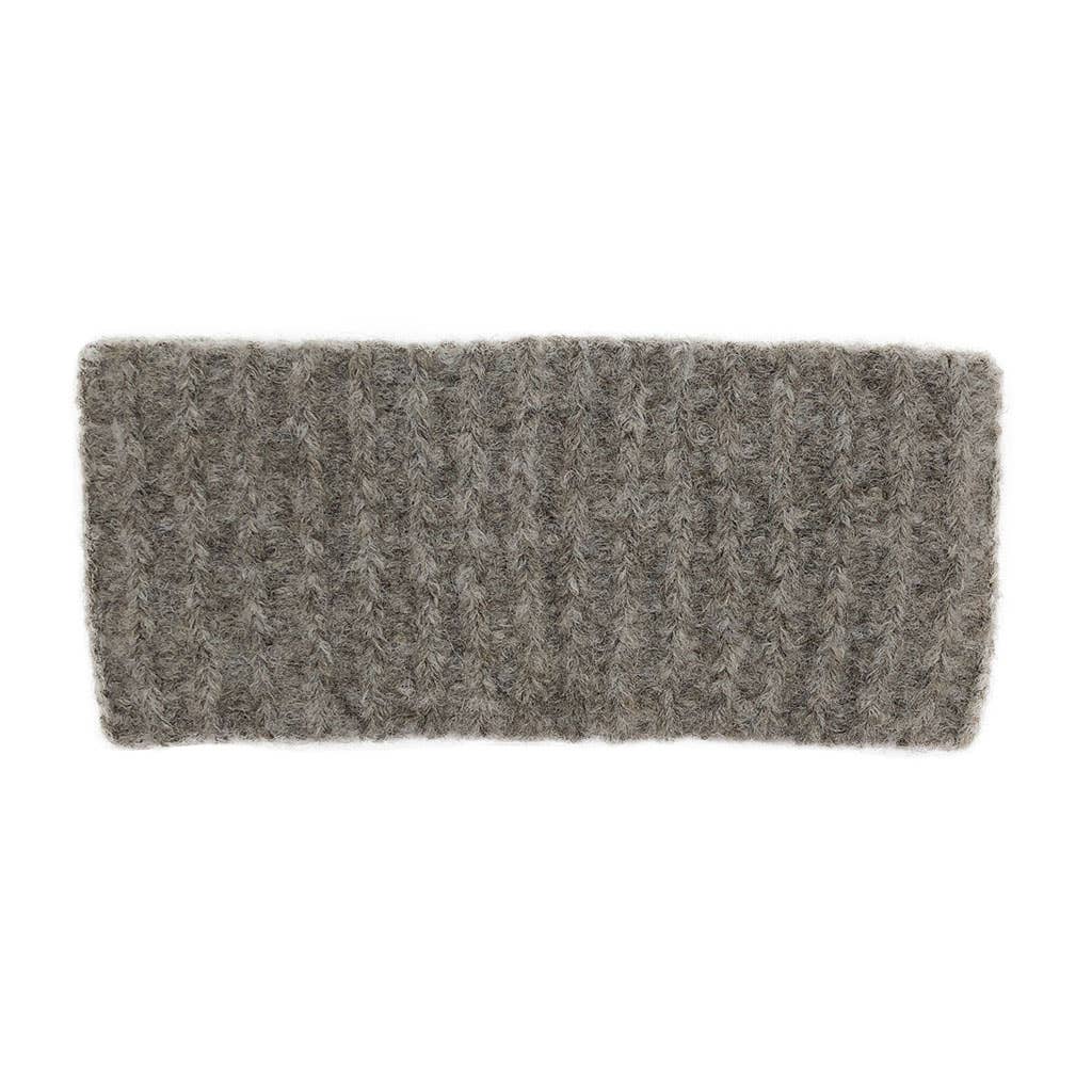 Autumn Brown Ribbed Alpaca Ear Warmer