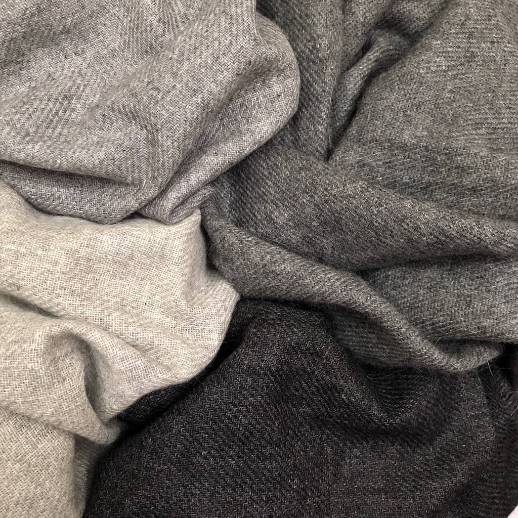 Charcoal Handloom Cashmere Scarf