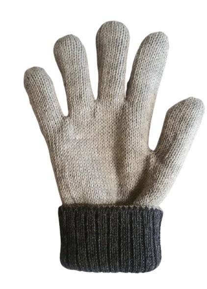 Alpaca Reversible Gloves: Brown/Beige
