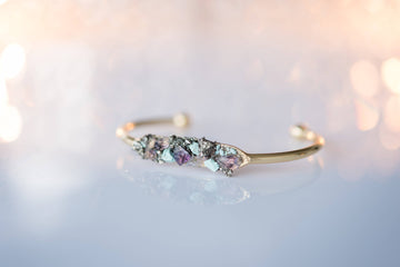 Crystal Cuff Bracelet Pyrite: Gold Plated