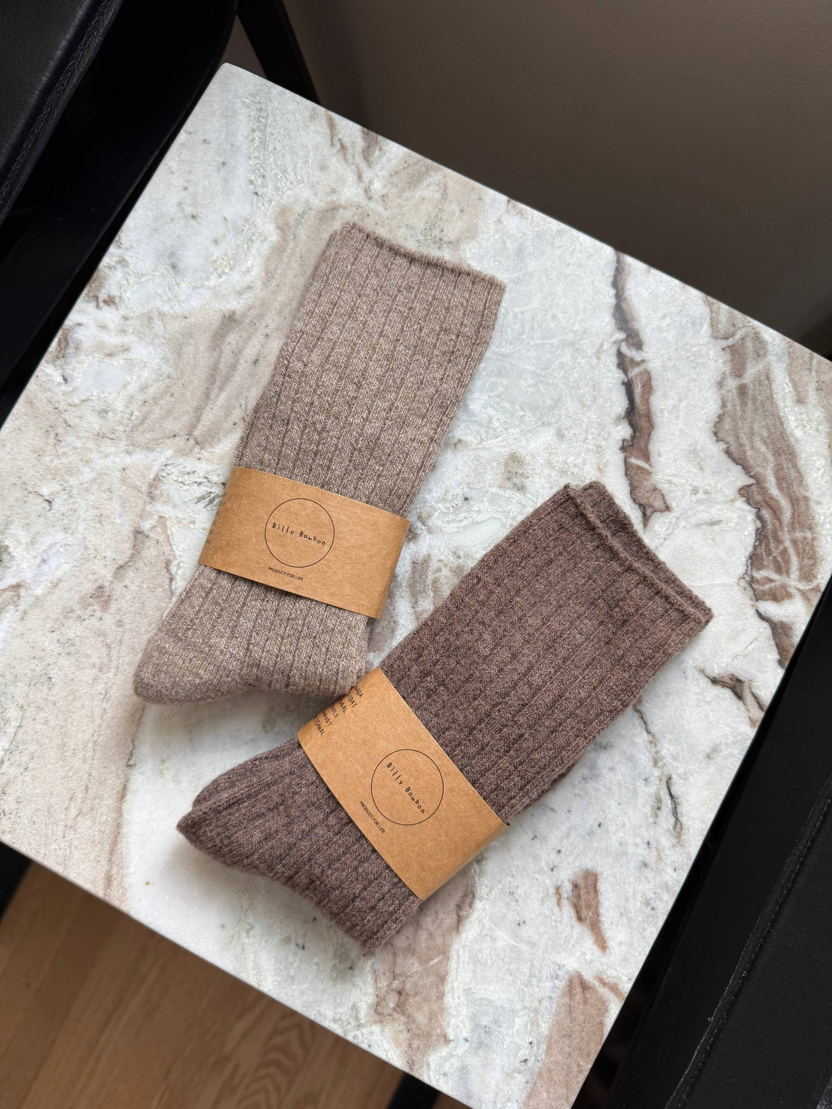 ICELAND WOOL BLEND HIGH SOCKS: Cookie