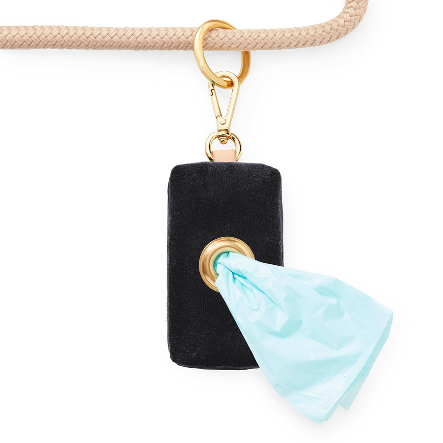 Onyx Waxed Canvas Poop Bag Dispenser: Black