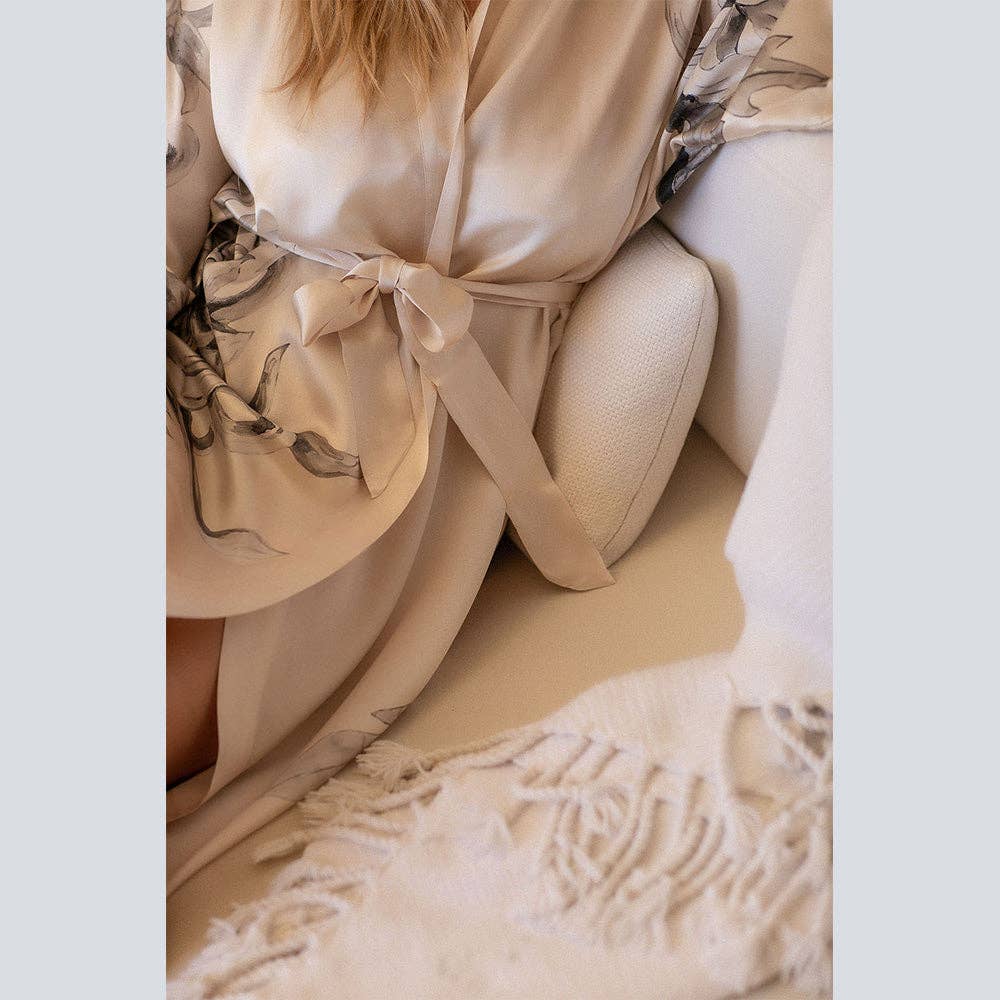 Washable Silk Kimono -Willow